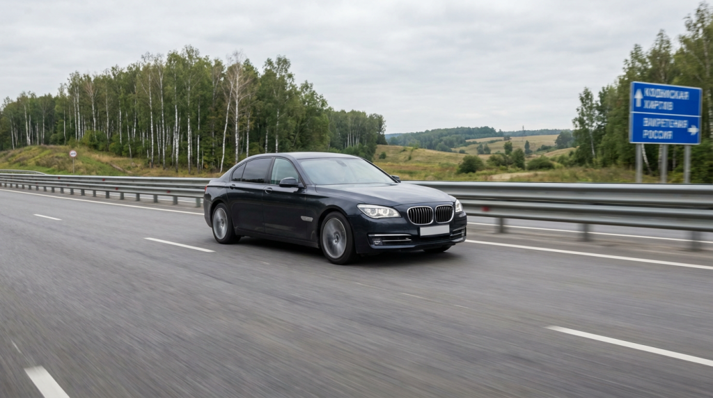 Дальняя поездка по России — комфортный седан на трассе, аренда авто с водителем из Москвы