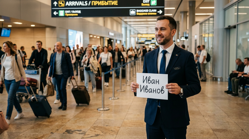 Встреча в аэропорту с табличкой — персональный водитель в Москве, аренда авто с водителем для гостей