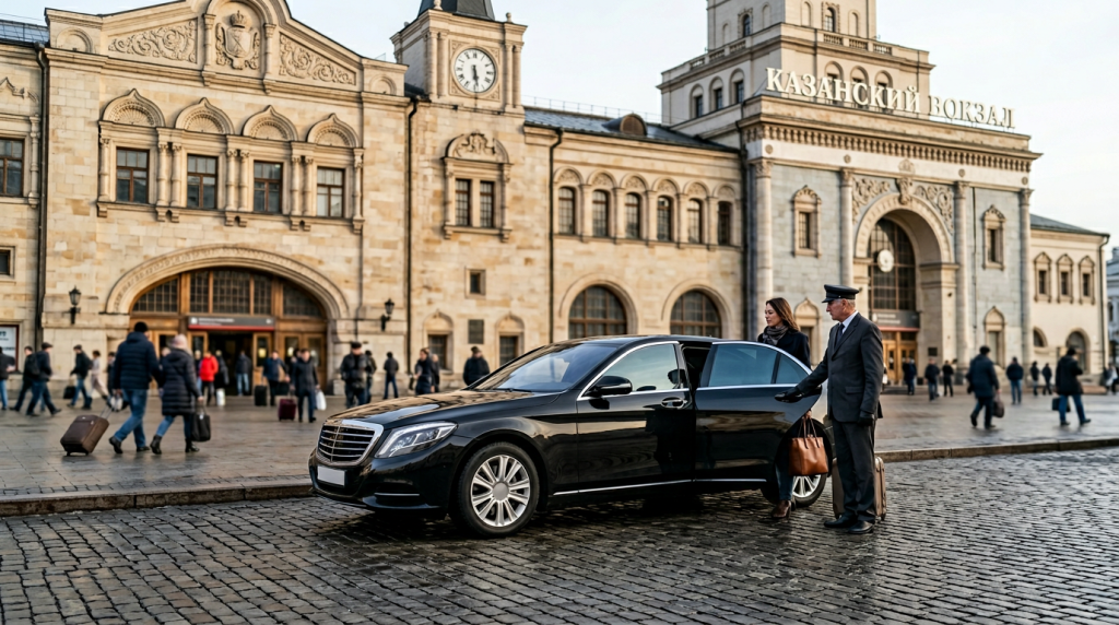 Трансфер на вокзал в Москве — подача премиального седана к железнодорожному вокзалу с водителем