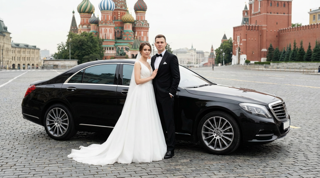 Свадебный кортеж в Москве — премиальный автомобиль для жениха и невесты с водителем